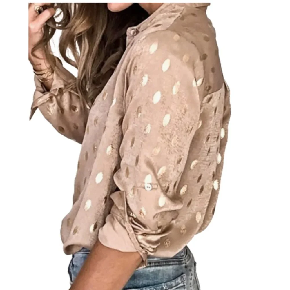 NWT - Gold Polka Dot Blouse - Picture 4 of 4